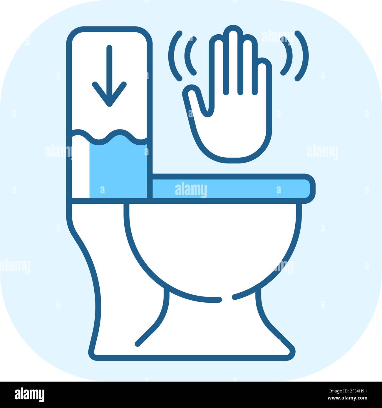 Touchless toilet flush blue RGB color icon Stock Vector Image & Art Alamy