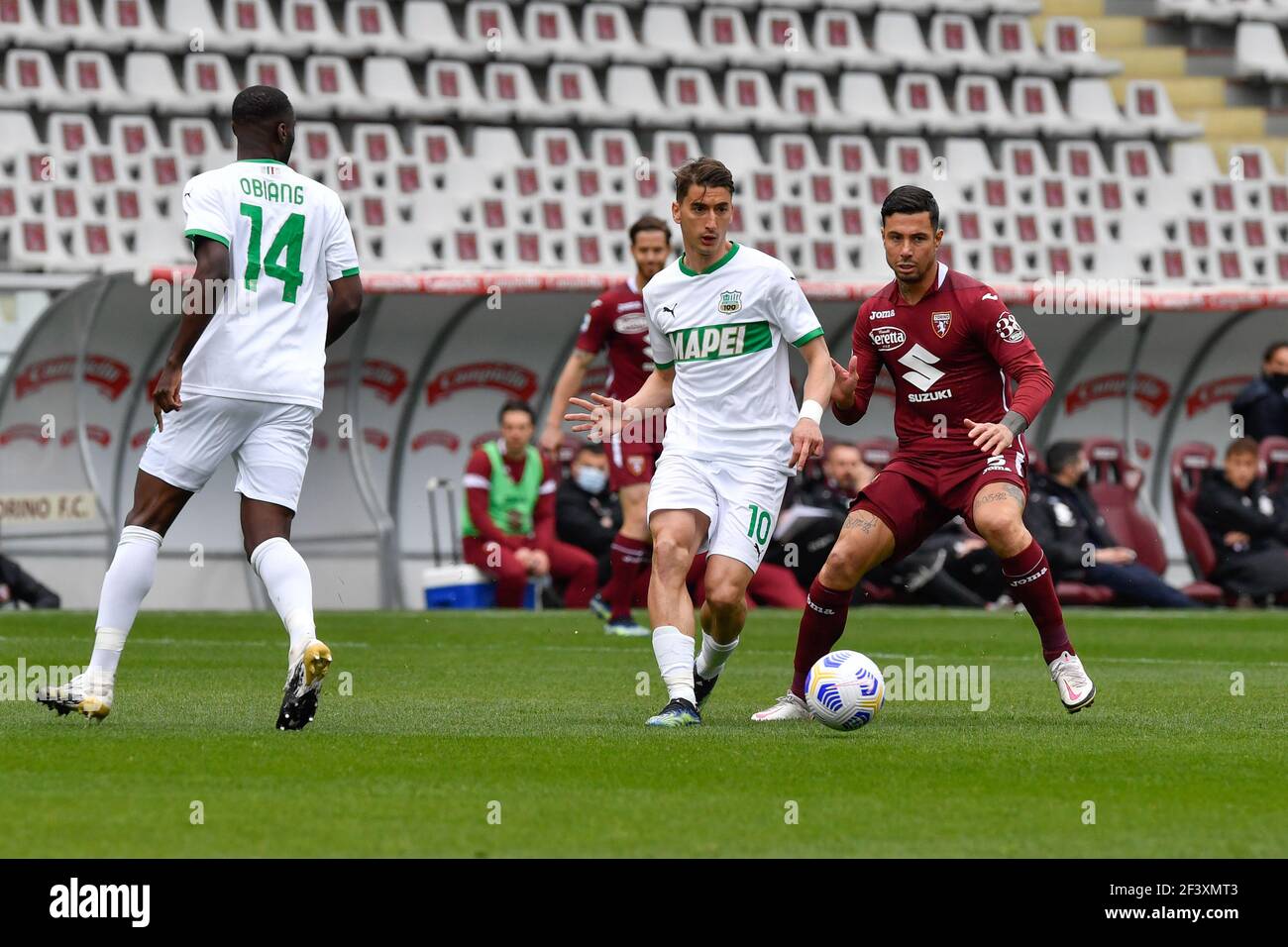 Torino, Italy. 17th Mar, 2021. Filip Djuricic (10) of Sassuolo seen in the Serie A match between Torino and Sassuolo at Stadio Olimpico in Torino. (Photo Credit: Gonzales Photo/Alamy Live News Stock Photo