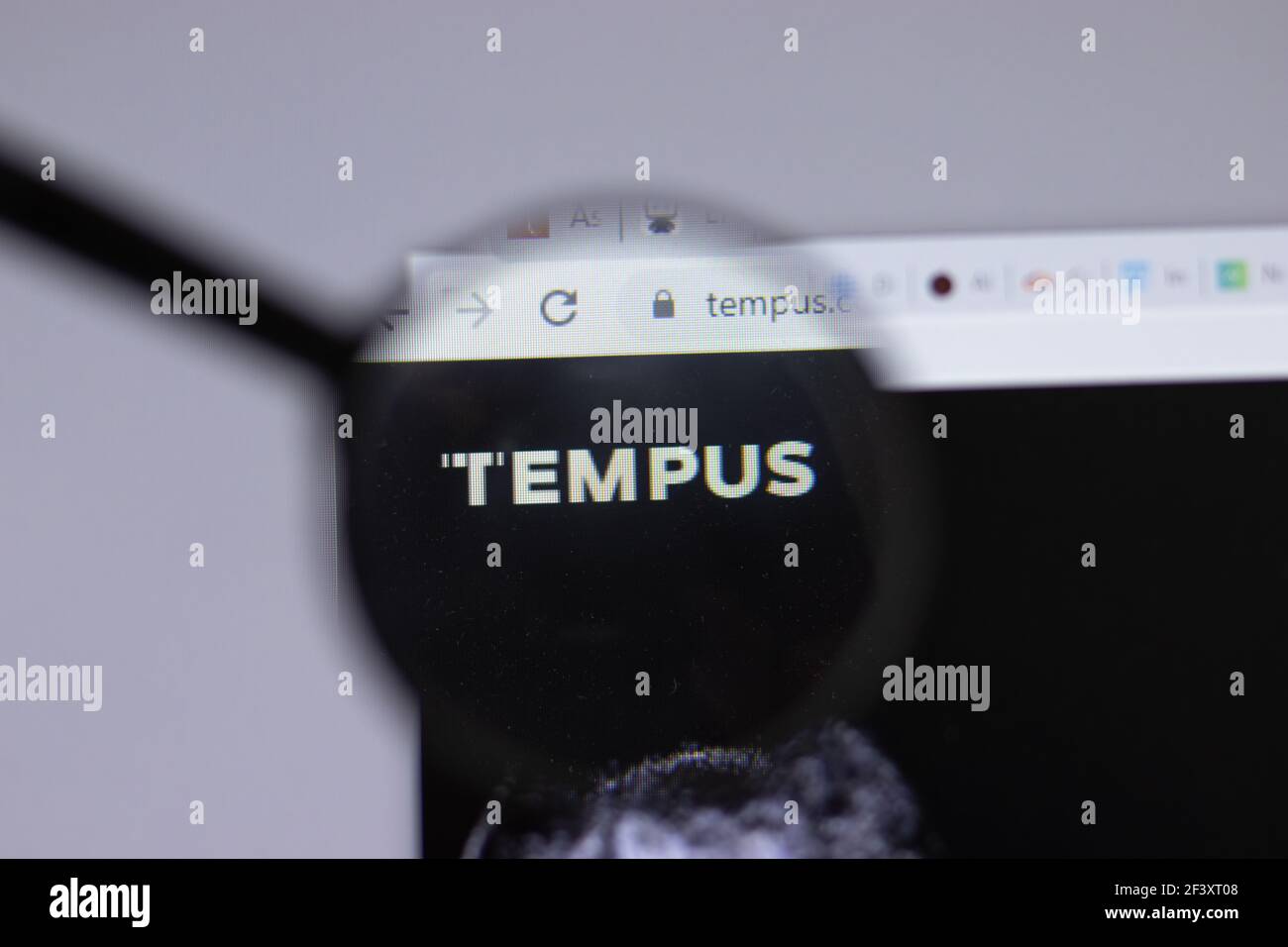 New York, USA - 18 March 2021: Tempus company logo icon on website ...