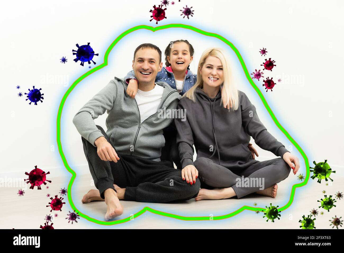 Concept of family virus protection Stock Photo - Alamy