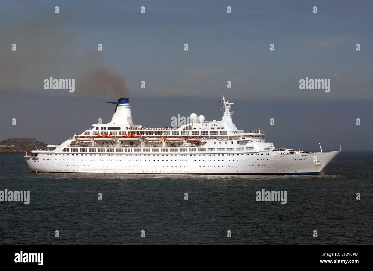 VOYAGES OF DISCOVERY's Cruise ship DISCOVERY at anchor off ST PETER
