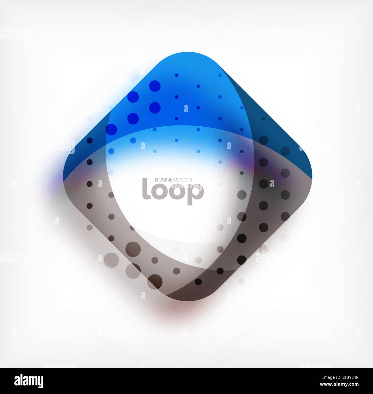 Vector square loop business symbol, geometric icon created of waves ...