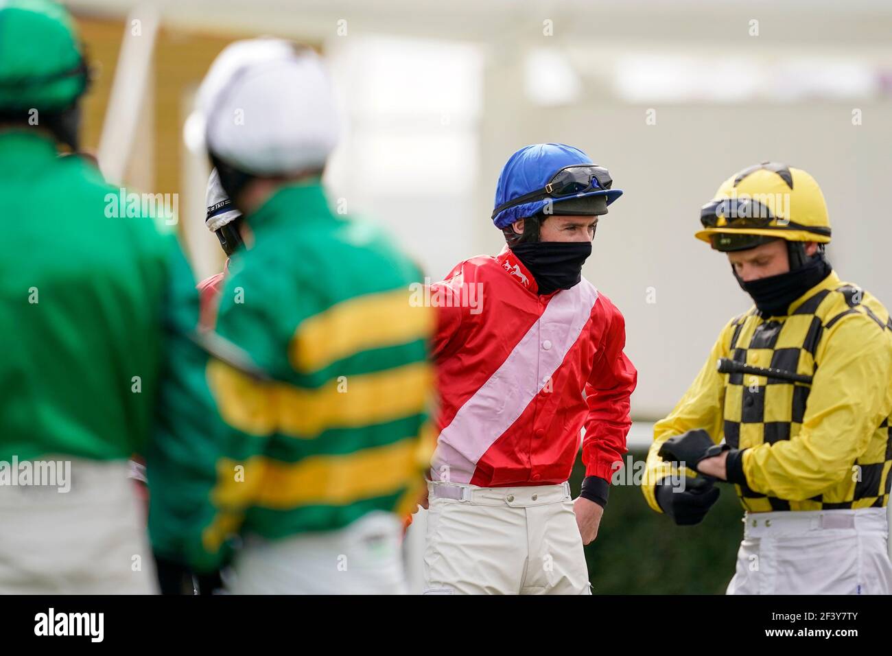 Jack Kennedy in the parade ring before The Marsh Novices' Chase during day three of the Cheltenham Festival at Cheltenham Racecourse. Picture date: Thursday March 18, 2021. Stock Photo