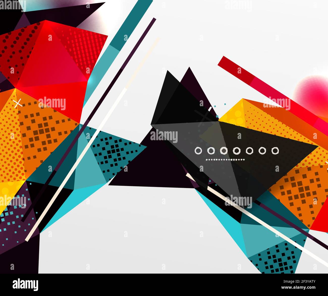 Abstract geometric background, polygonal triangle elements, lines and material textures, holographic elements. Abstract geometric background, polygonal triangle elements, lines and material textures, holographic elements. Vector modern abstract template Stock Vector