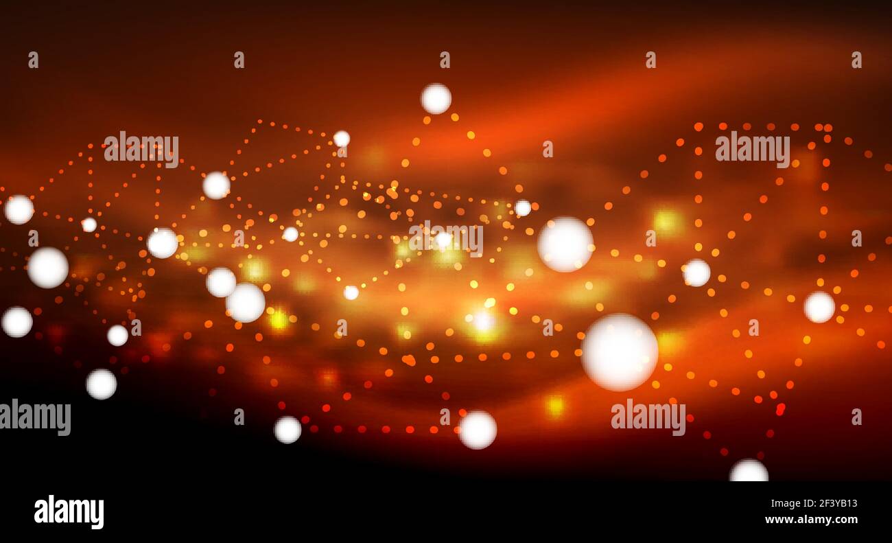 Shiny stars, neon glowing digital connected light dots. Shiny stars, neon glowing digital connected light dots. Vector technology abstract background Stock Vector
