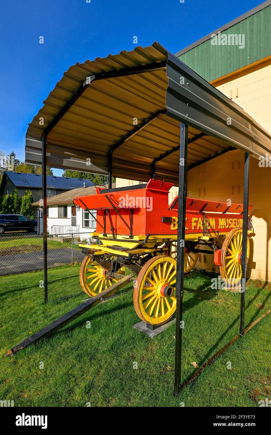 Wagon, BC Farm Museum, Fort Langley, British Columbia, Canada Stock Photo