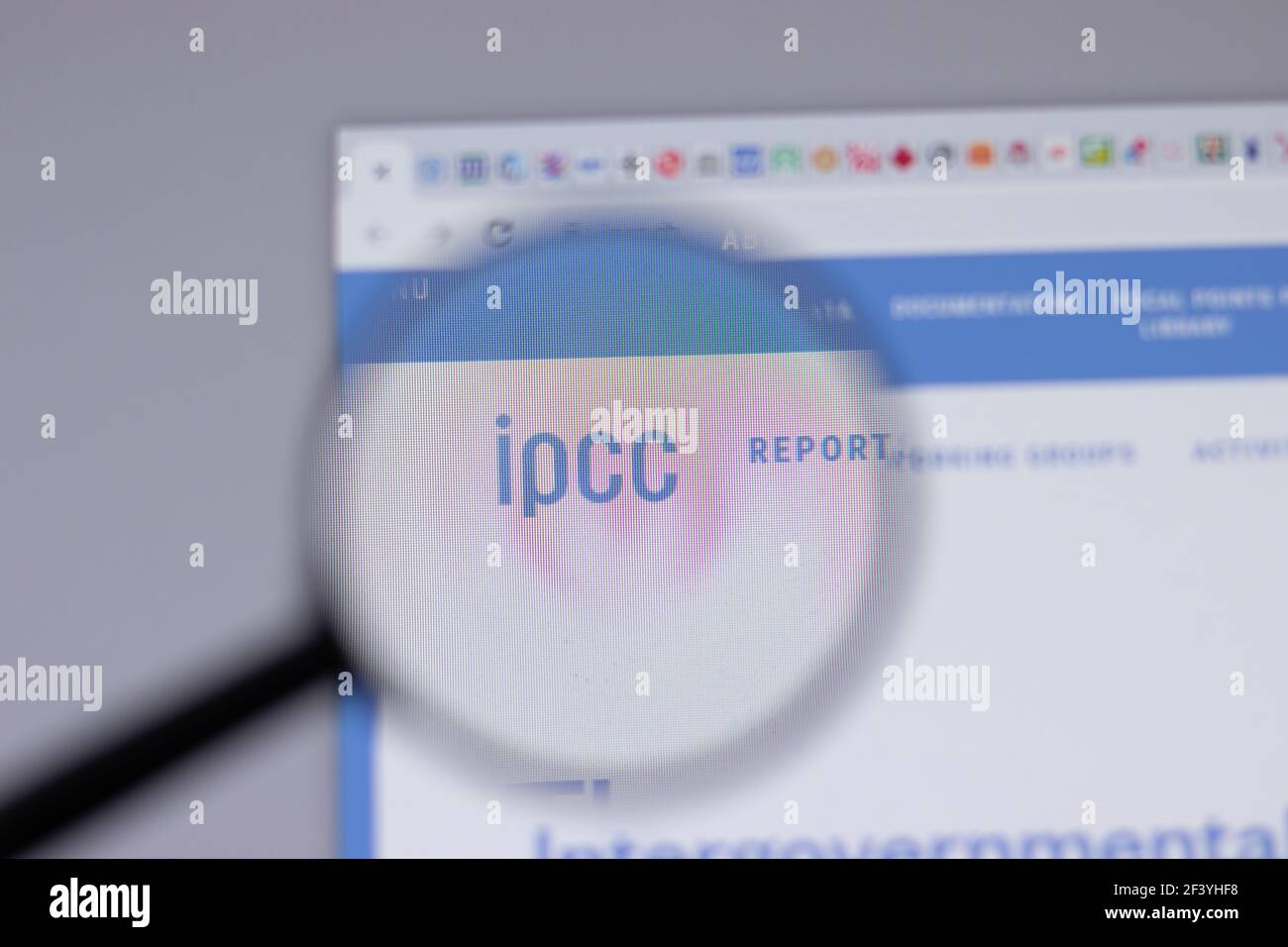 New York, USA - 18 March 2021: Intergovernmental Panel on Climate Change ipcc company logo icon on website, Illustrative Editorial Stock Photo