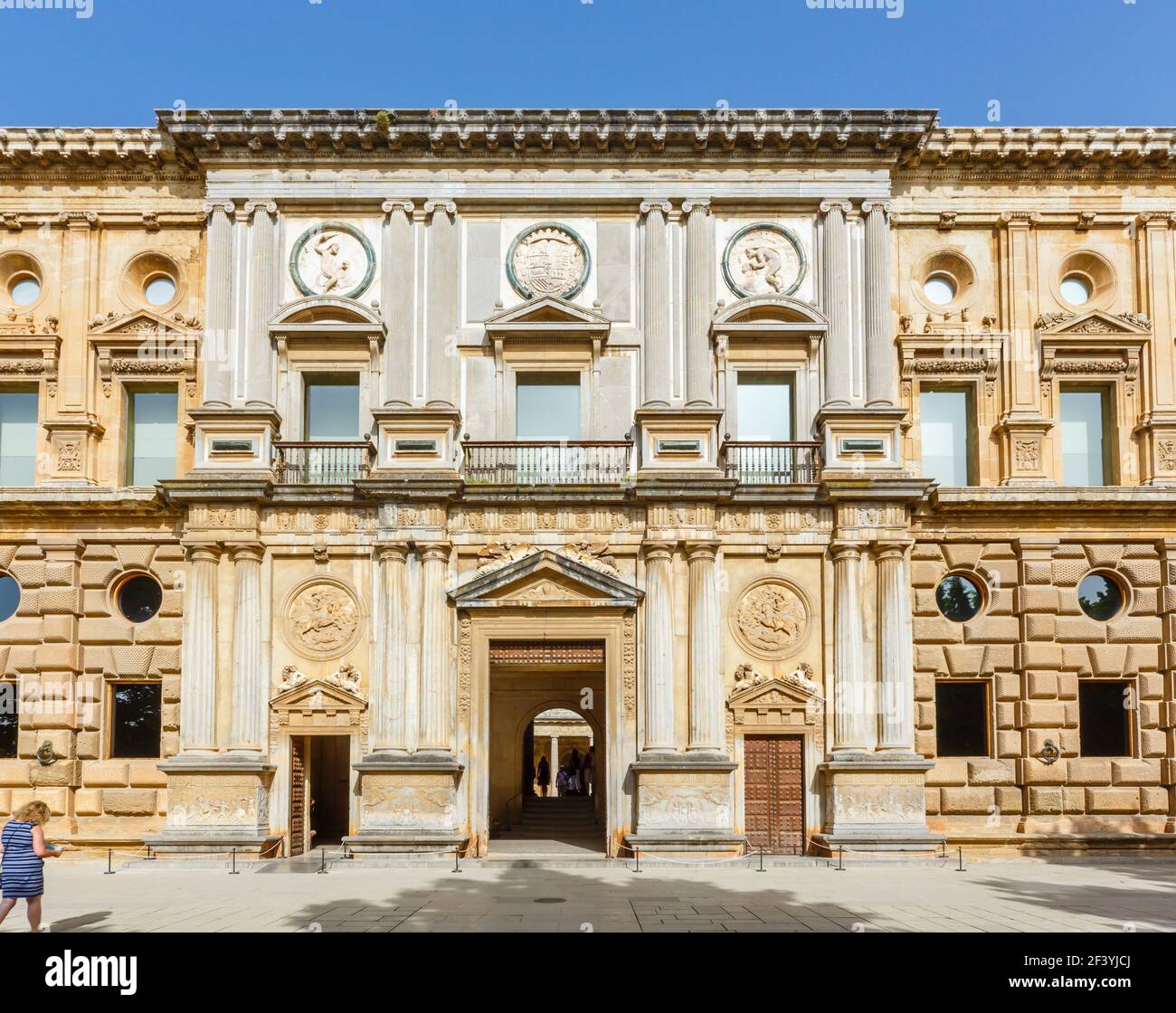 Renaissance facade of the Palace of Charles V on the hill of the