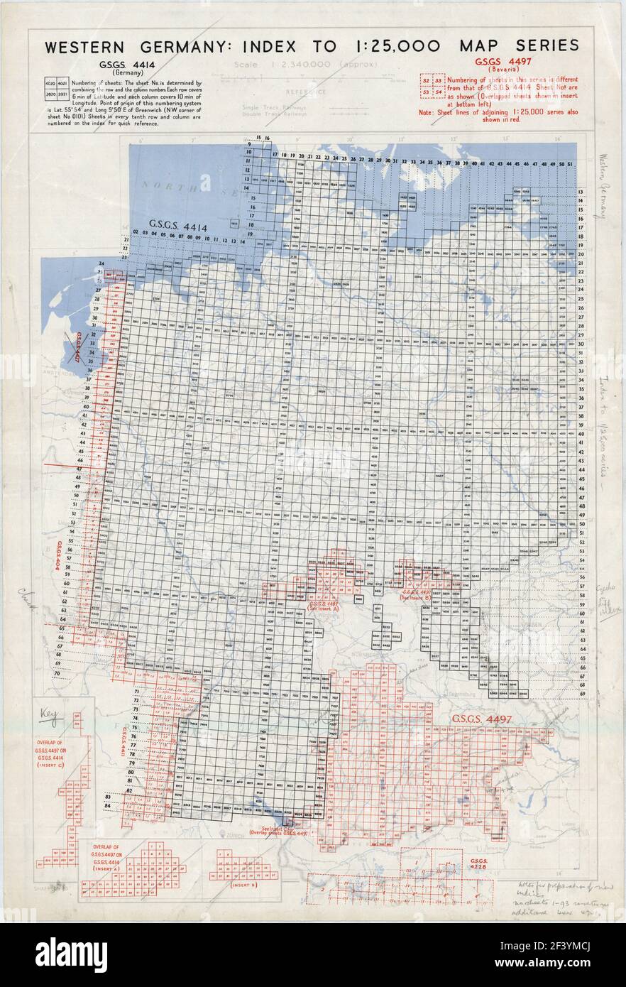 GERMANY MAP 1944 Stock Photo