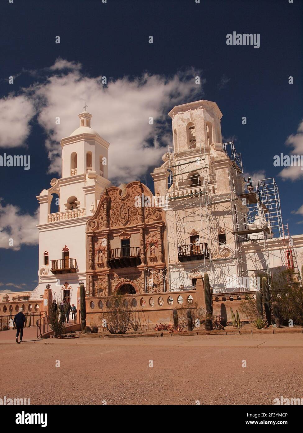 San Xavier del Bac mission outside Tucson Arizona represents the