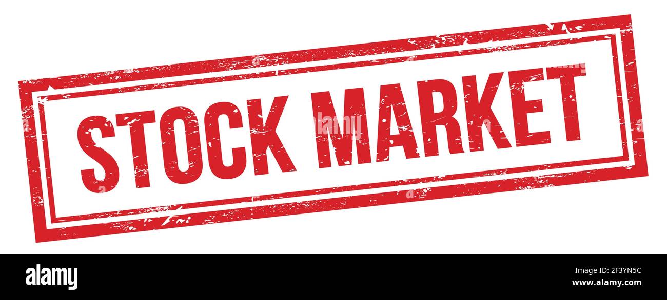 STOCK MARKET text on red grungy vintage rectangle stamp Stock Photo - Alamy