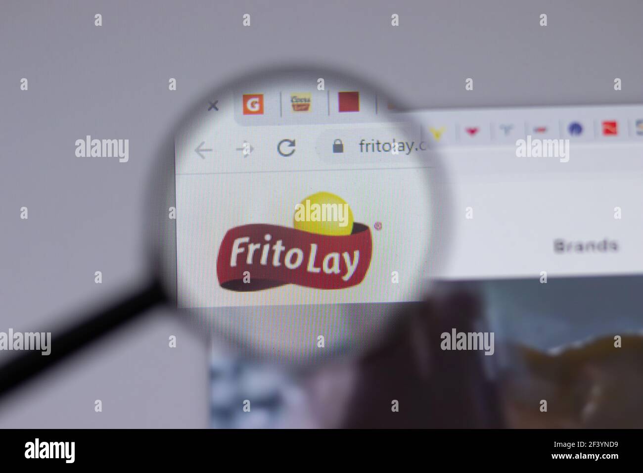 New York, USA 18 March 2021 FritoLay company logo icon on website