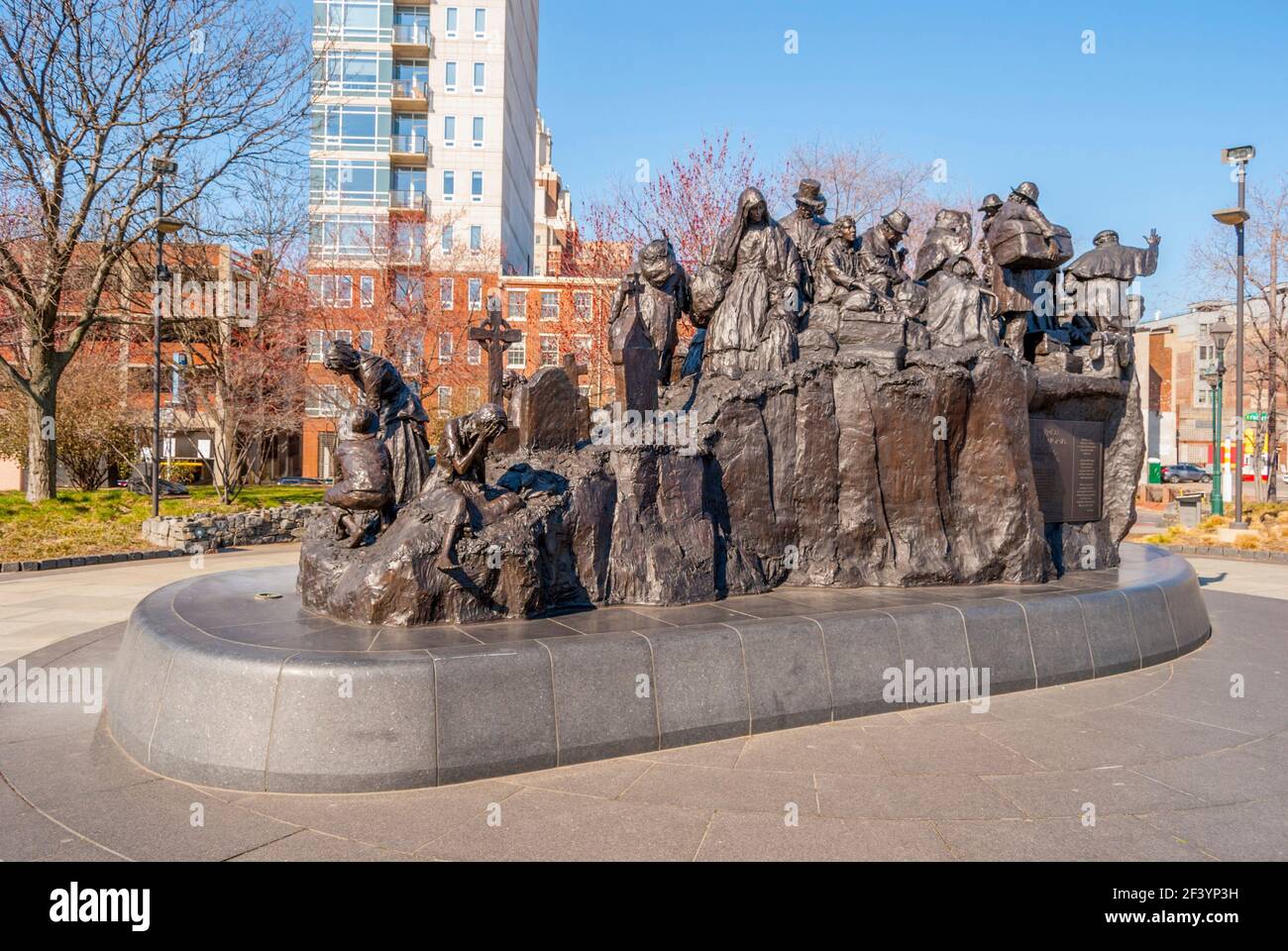 The Irish Memorial in I-95 Park commemorating The Irish immigrants, Philadelphia Pennsylvania Stock Photo
