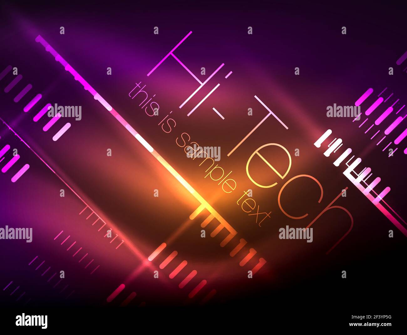 Futuristic neon lights on dark background, digital abstract techno ...
