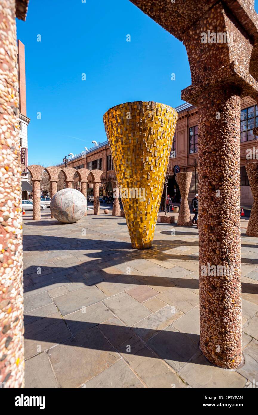 Public art installation on the corner of Filbert Street and N 12th