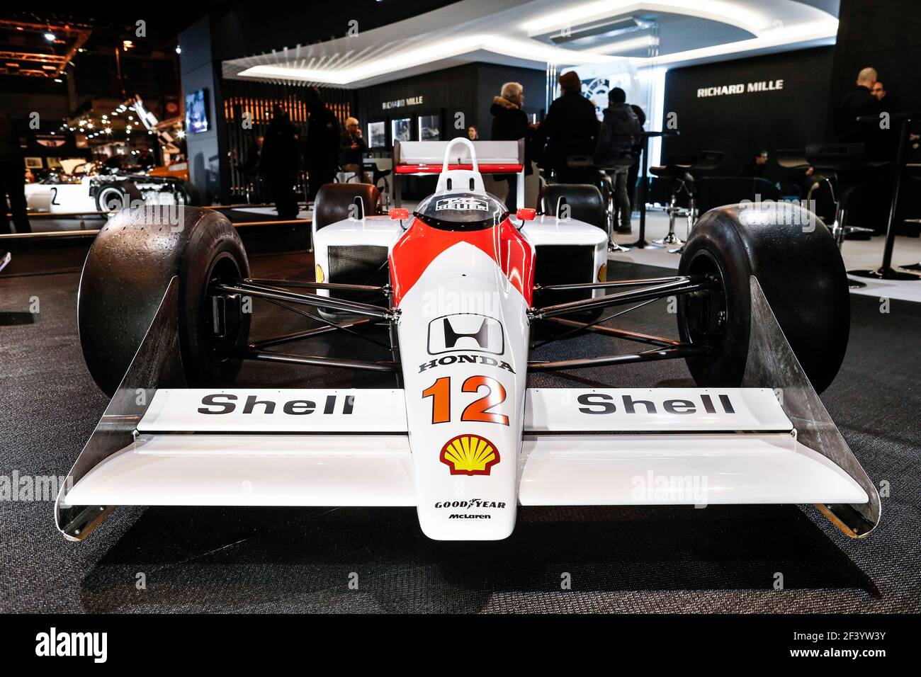 McLaren MP4/4 on the Richard Mille stand during the Retromobile Show, from February 6 to 11, 2018 at Paris, France - Photo Francois Flamand / DPPI Stock Photo