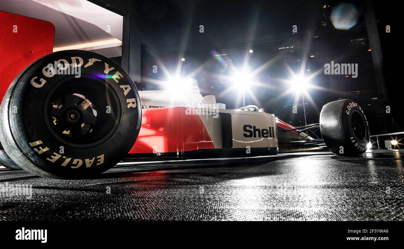 McLaren F1 MP4/4 on the Richard Mille standduring the Retromobile Show,  from February 6 to 11, 2018 at Paris, France - Photo Frederic Le Floc'h /  DPPI Stock Photo - Alamy