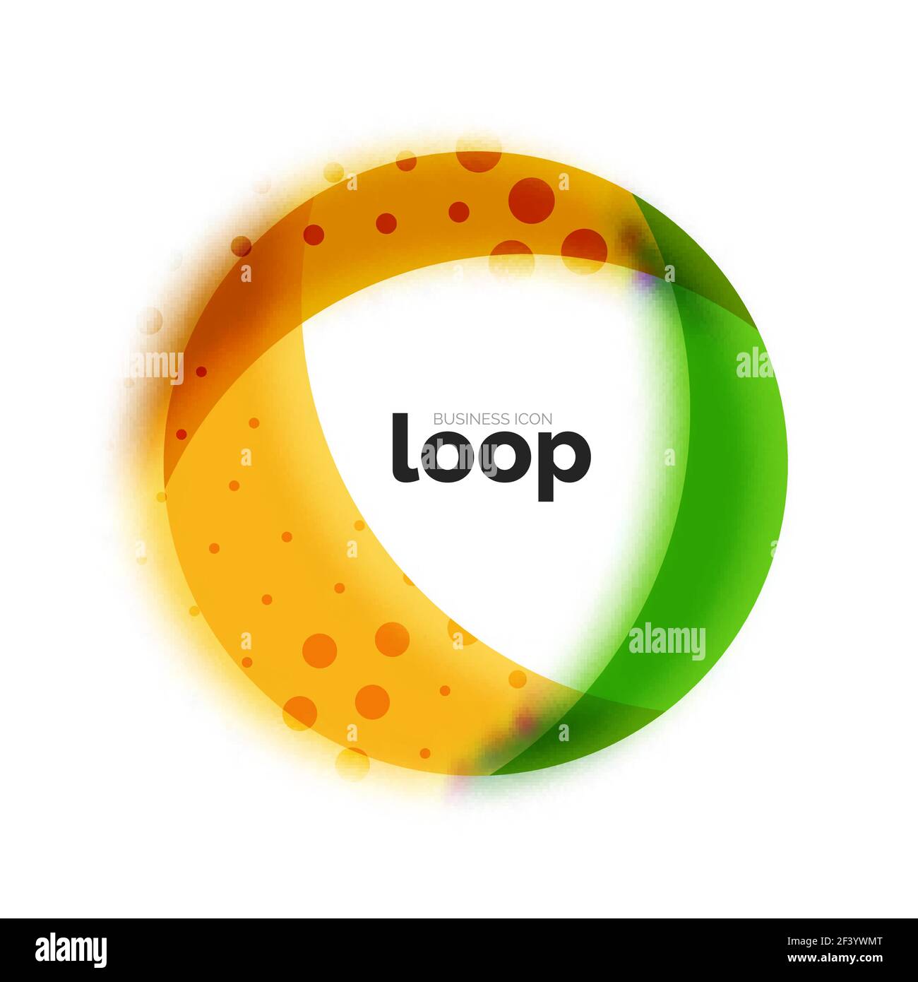 Loop circle business icon, created with glass transparent color shapes. Loop circle business icon, created with glass transparent color shapes. Vector abstract round design Stock Vector