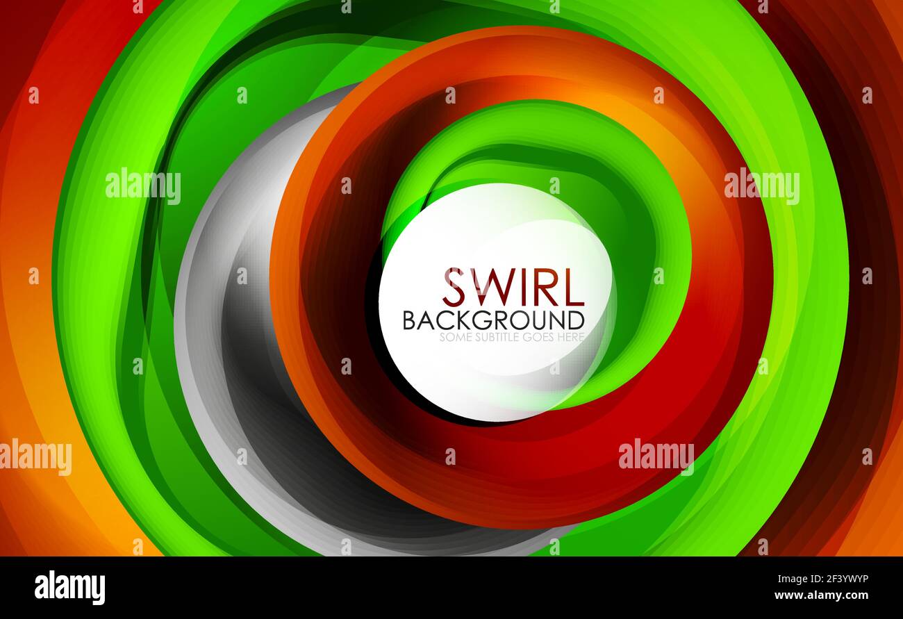 Spiral swirl flowing lines 3d vector abstract digital motion background ...
