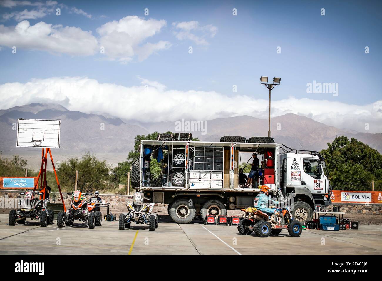 marathon stage bike ambiance Fiambala during the Dakar 2018, Stage 11 Belen to Chilecito, Argentina, january 17 - Photo Frederic Le Floc'h / DPPI Stock Photo