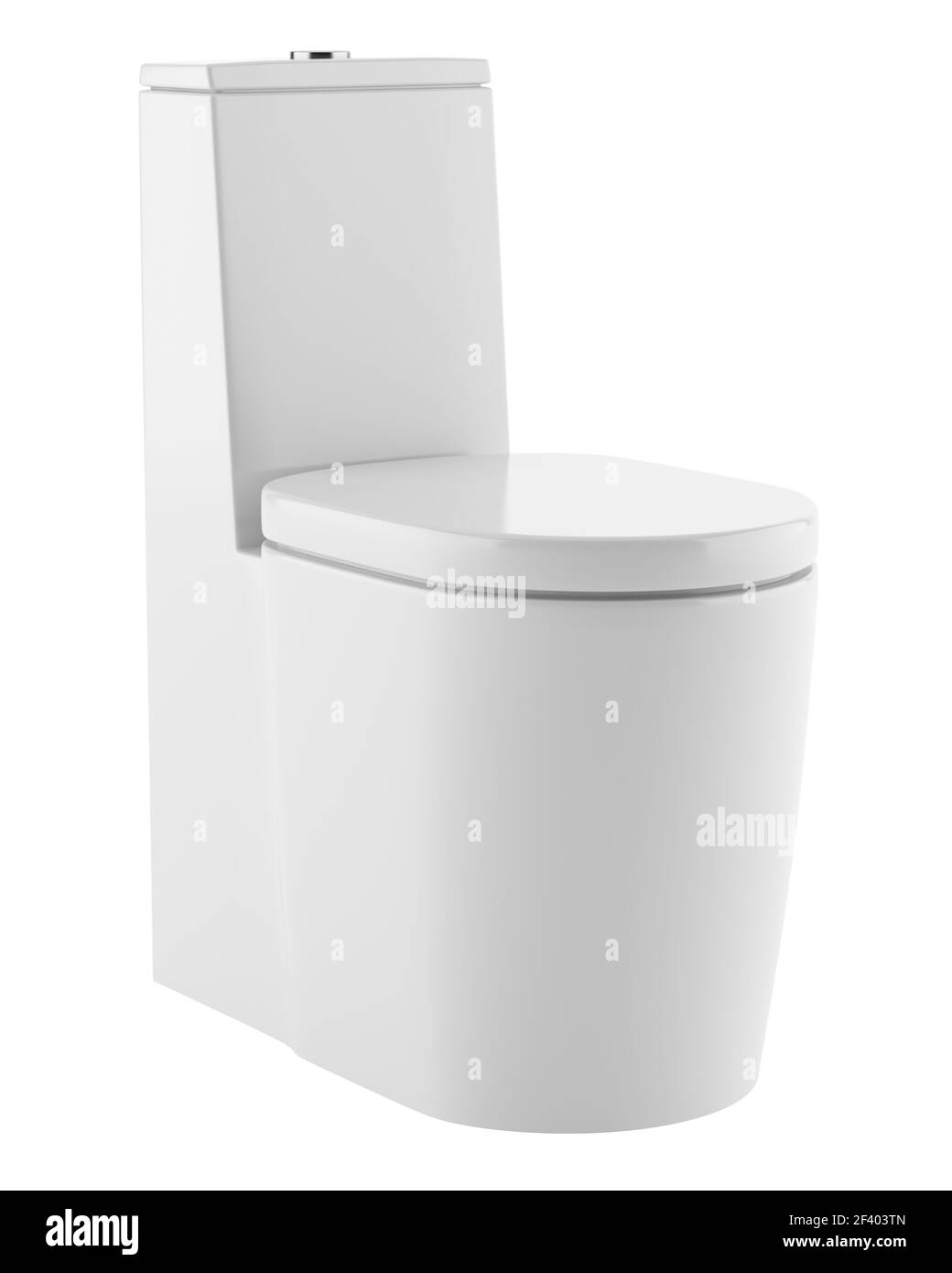 modern standing toilet bowl isolated on white background. 3d illustration. modern standing toilet bowl isolated on white background. 3d ill Stock Photo