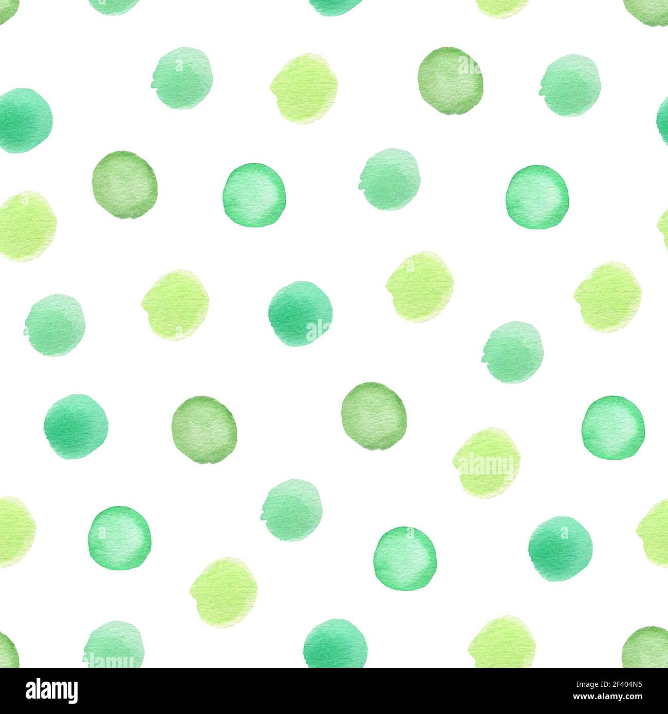 Decorative hand drawn watercolor seamless pattern with polka dots ...