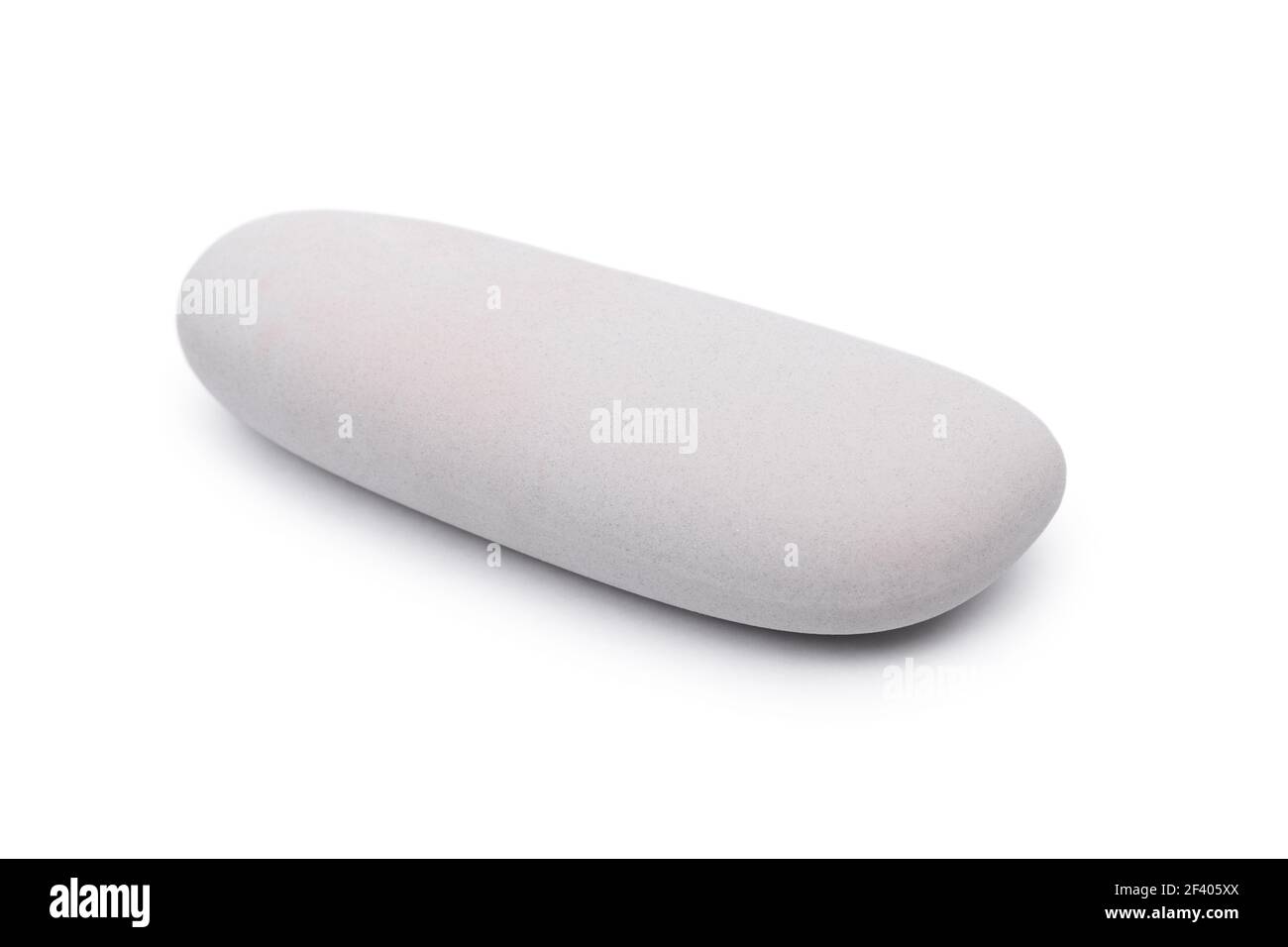 Artificial oval stone isolated on white background Stock Photo