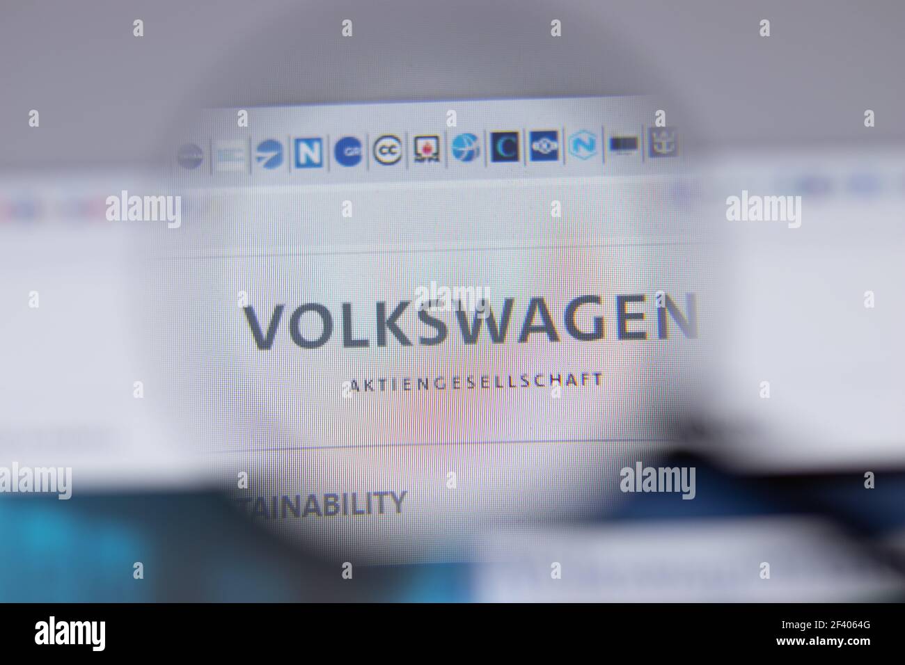 New York, USA - 18 March 2021: Volkswagen Group company logo icon on website, Illustrative Editorial Stock Photo