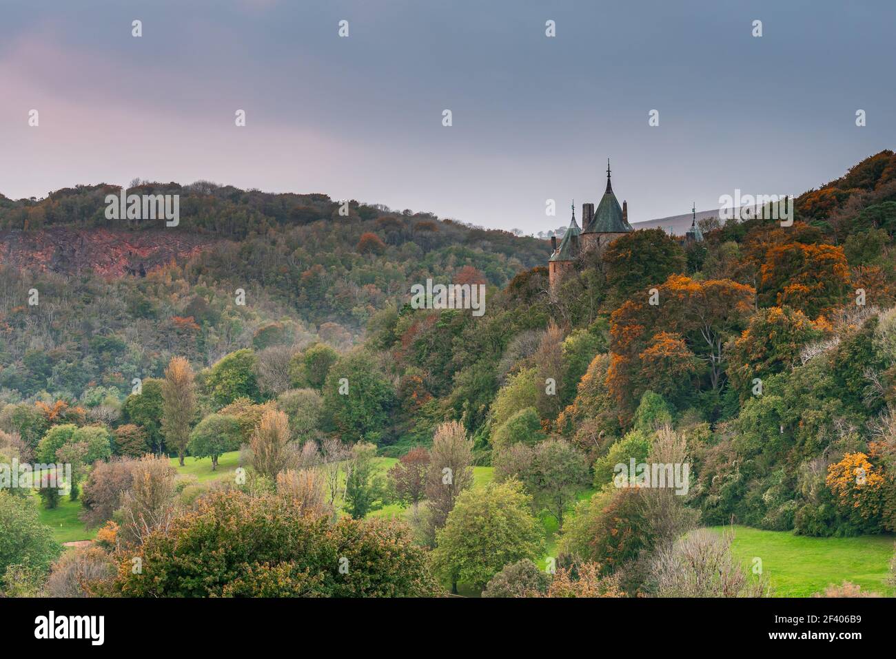 Castell Coch, the Red Castle, on the outskirts of Cardiff, Wales, in the autumn Stock Photo
