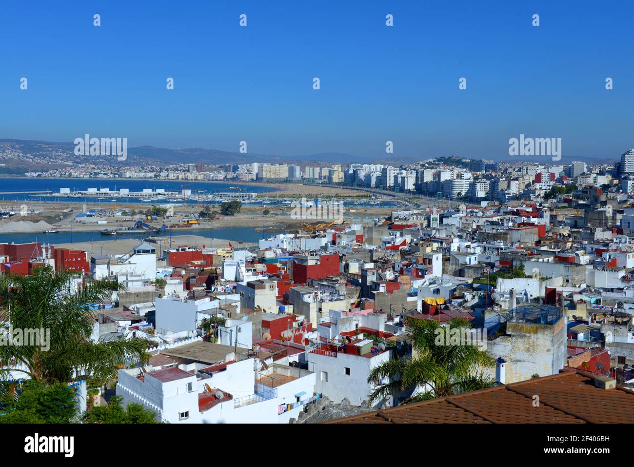 The old medina and the port of Tangier, Morocco Stock Photo