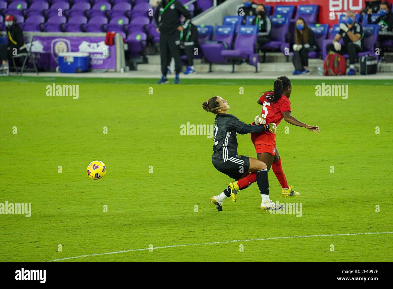 Orlando, Florida, USA, February 21, 2021, Argentina face Canada during the SheBelieves Cup at Exploria Stadium  (Photo Credit:  Marty Jean-Louis) Stock Photo