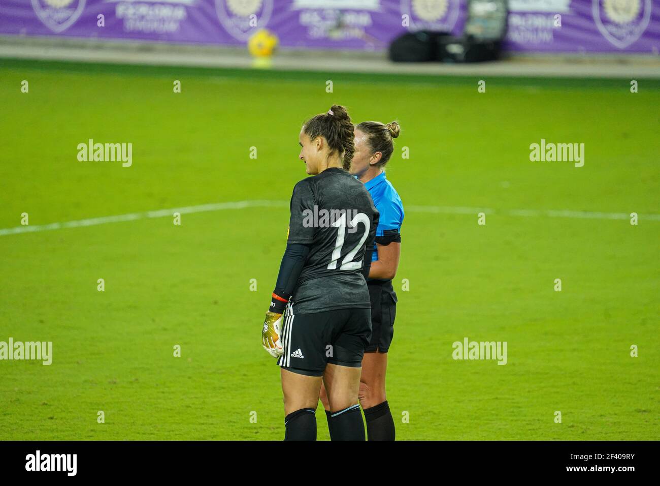 Orlando, Florida, USA, February 21, 2021, Argentina face Canada during the SheBelieves Cup at Exploria Stadium  (Photo Credit:  Marty Jean-Louis) Stock Photo