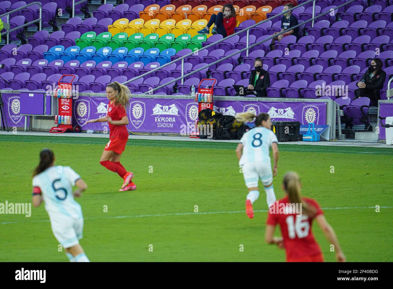 Orlando, Florida, USA, February 21, 2021, Argentina face Canada during the SheBelieves Cup at Exploria Stadium  (Photo Credit:  Marty Jean-Louis) Stock Photo