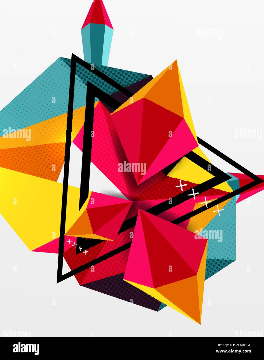 3d polygonal elements abstract background. 3d polygonal elements abstract background, textured vector modern template Stock Vector