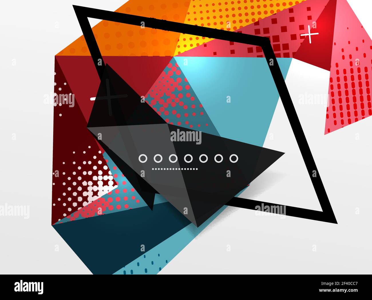 Vector color geometric abstract composition, triangular and polygonal design elements, digital background. Vector color geometric abstract composition, triangular and polygonal design elements, digital techno background Stock Vector