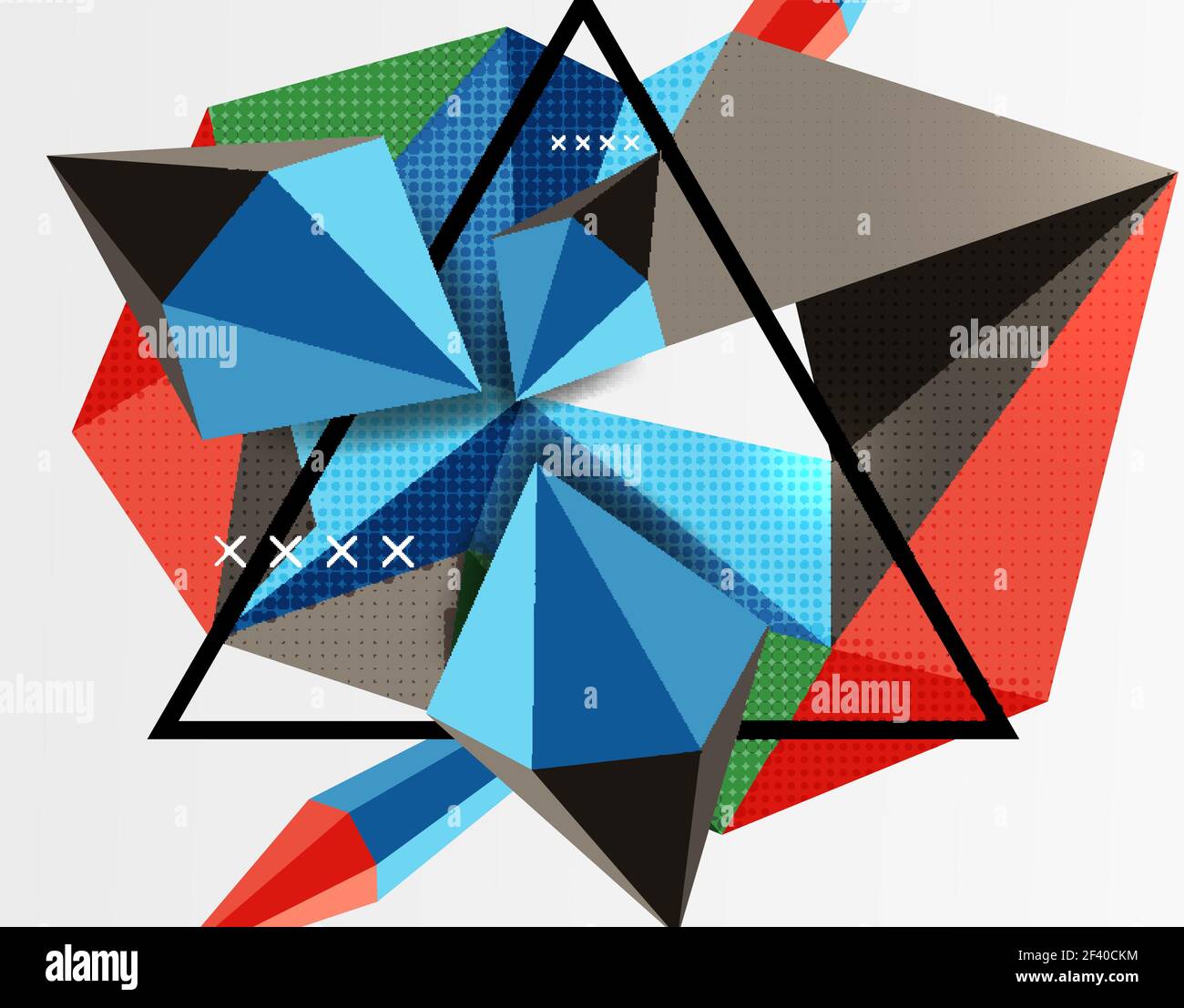 3d polygonal elements abstract background. 3d polygonal elements abstract background, textured vector modern template Stock Vector