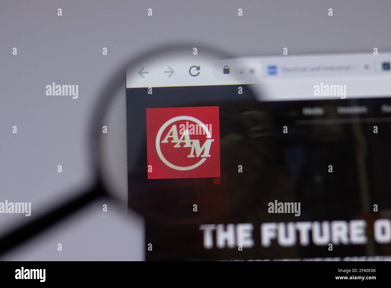 New York, USA 18 March 2021 American Axle company logo icon on