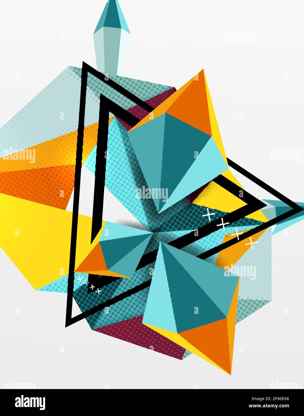 3d polygonal elements abstract background. 3d polygonal elements abstract background, textured vector modern template Stock Vector