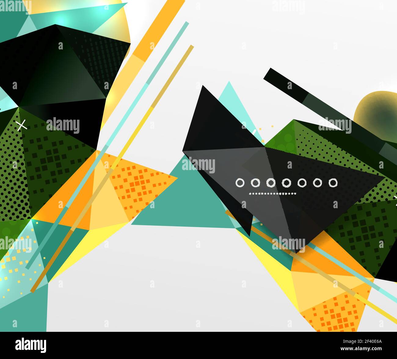 Abstract geometric background, polygonal triangle elements, lines and material textures, holographic elements. Abstract geometric background, polygonal triangle elements, lines and material textures, holographic elements. Vector modern abstract template Stock Vector