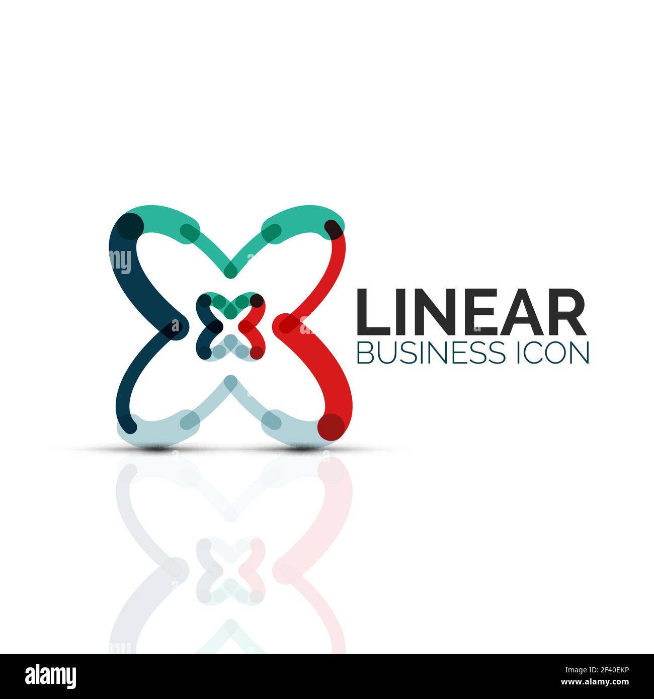 Abstract flower or star, linear thin line icon. Minimalistic business geometric shape symbol created with line segments. Abstract flower or star, linear thin line icon. Minimalistic business geometric shape symbol created with line segments. Vector illustration Stock Vector
