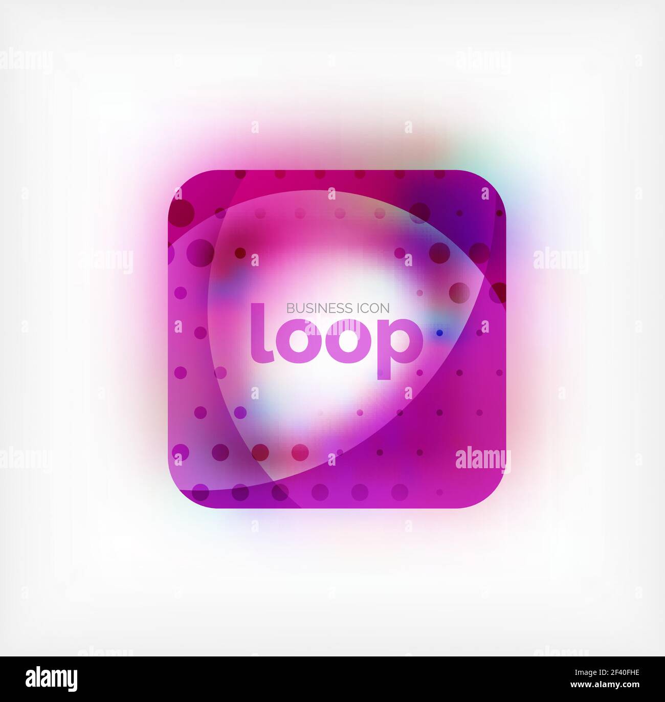 Vector square loop business symbol, geometric icon created of waves ...