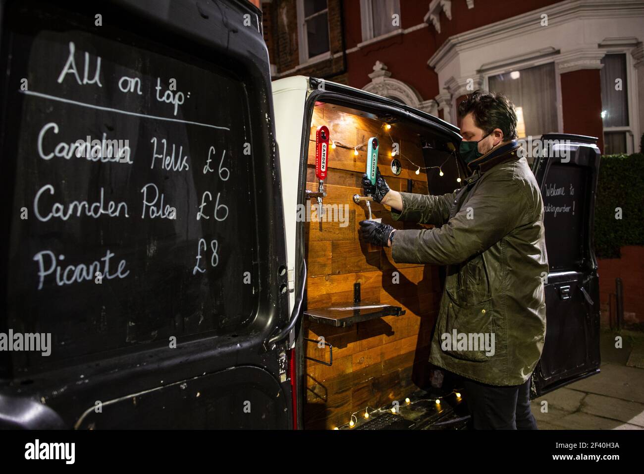 Pub on wheels, a van that serves draft beer and a selection of