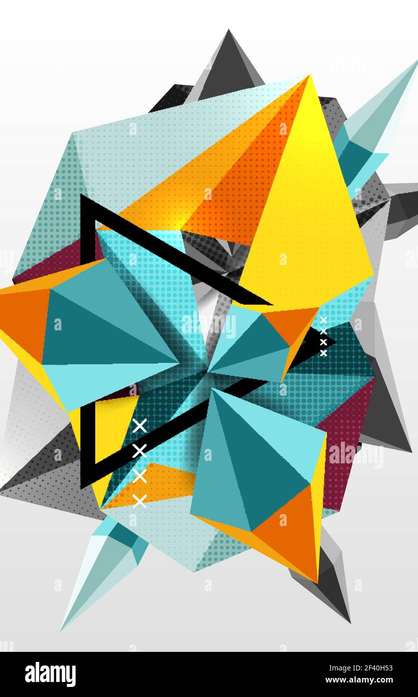 3d polygonal elements abstract background. 3d polygonal elements ...
