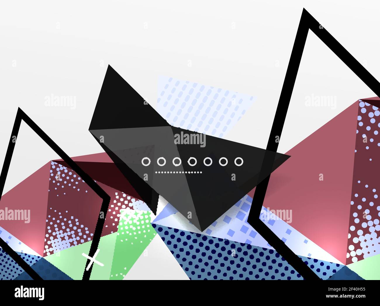 Vector color geometric abstract composition, triangular and polygonal design elements, digital background. Vector color geometric abstract composition, triangular and polygonal design elements, digital techno background Stock Vector