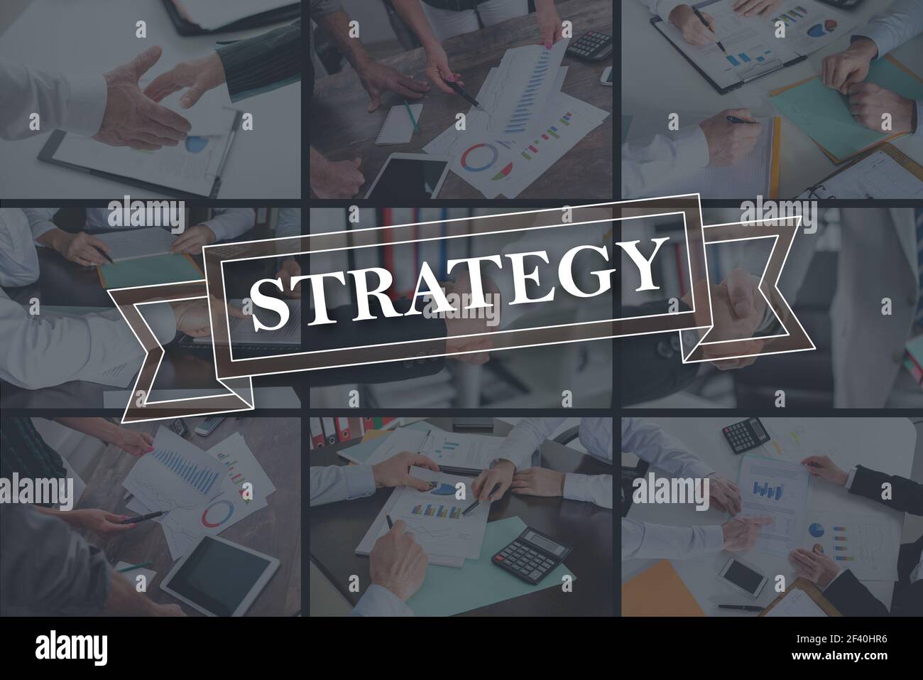 Strategy concept illustrated by pictures on background Stock Photo - Alamy