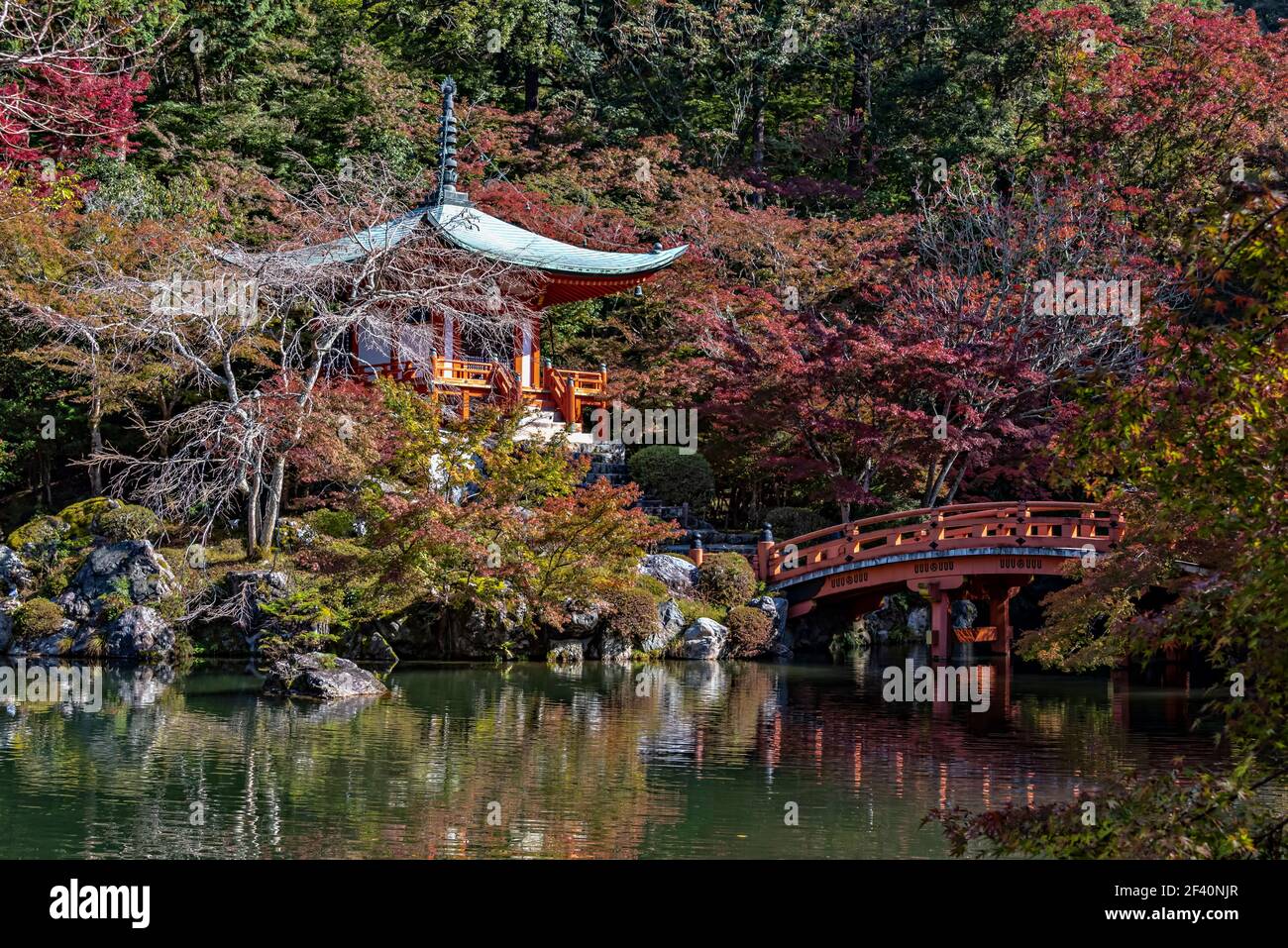 Benten-do Hall, Daigo-ji temple grounds. One of the National Treasures of Japan. Kyoto, Japan. Stock Photo