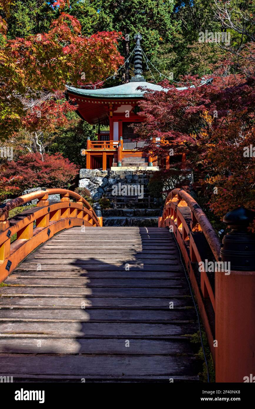 Benten-do Hall, Daigo-ji temple grounds. One of the National Treasures of Japan. Kyoto, Japan. Stock Photo