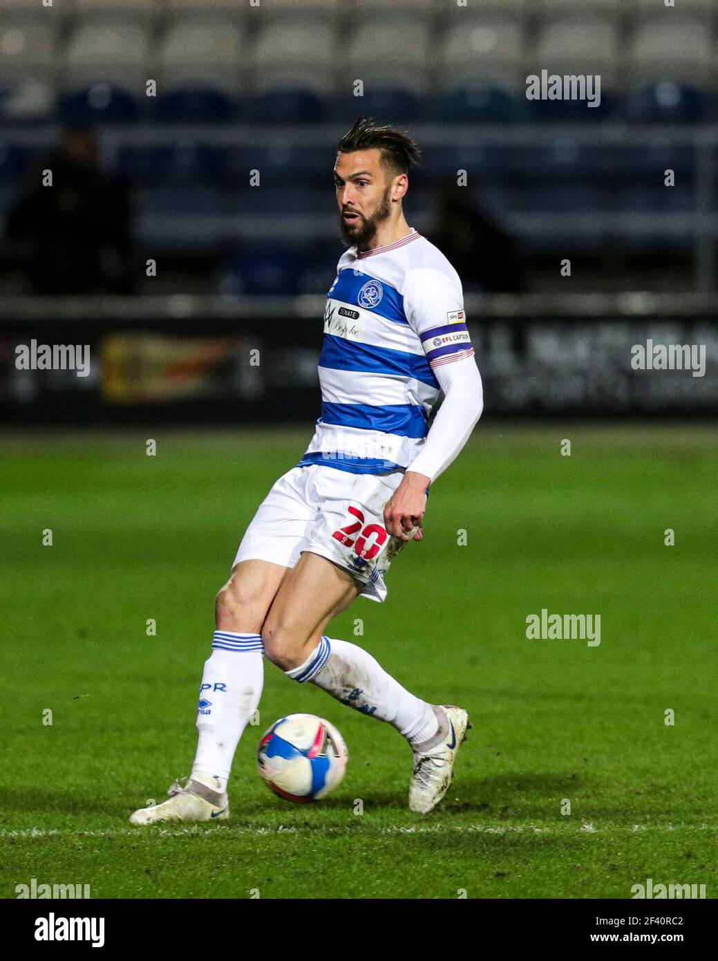 LONDON, UK. MARCH 17TH: QPRs Geoff Cameron during the Sky Bet Championship match between Queens Park Rangers and Millwall at Kiyan Prince Community Stadium, London on Wednesday 17th March 2021. (Credit: Ian Randall | MI News) Credit: MI News & Sport /Alamy Live News Stock Photo