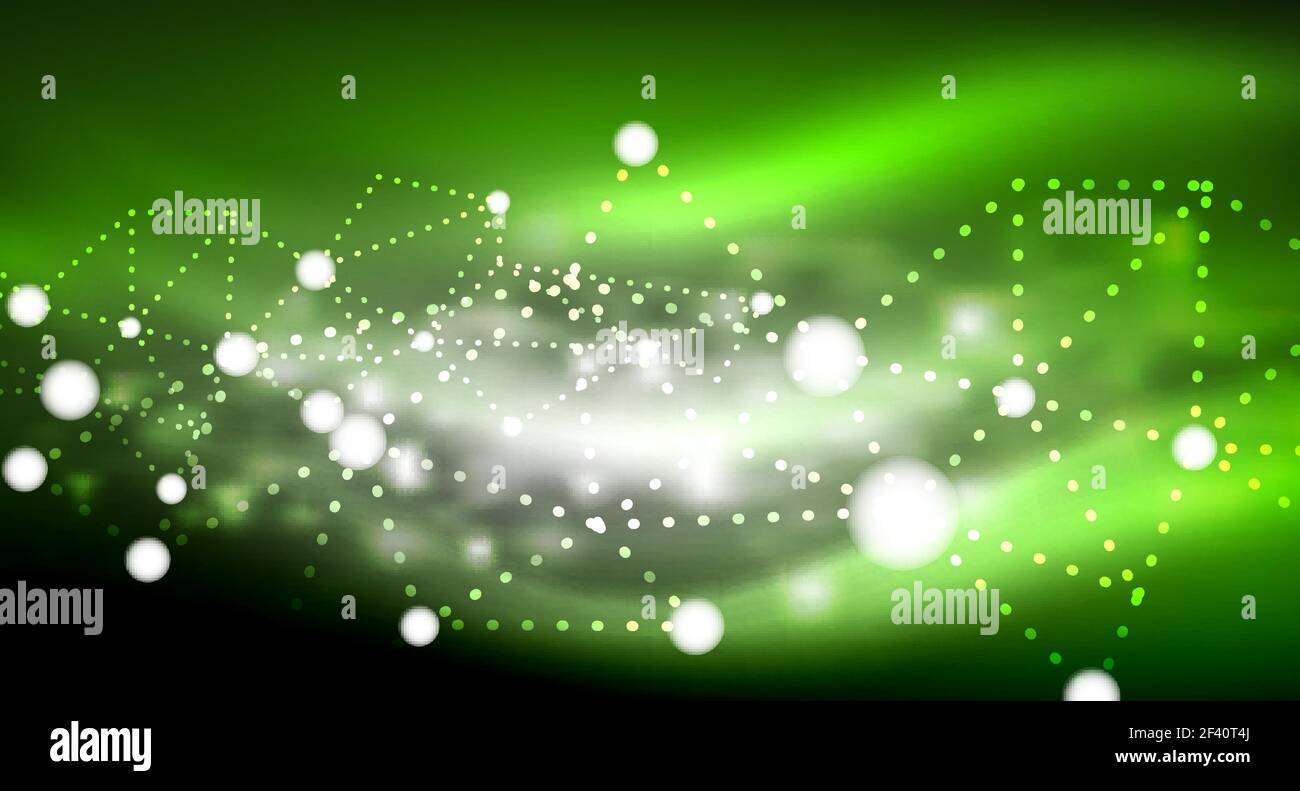 Shiny stars, neon glowing digital connected light dots. Shiny stars, neon glowing digital connected light dots. Vector technology abstract background Stock Vector