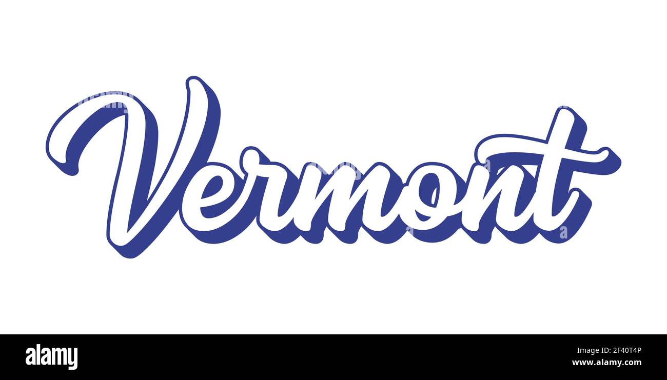 Hand sketched VERMONT text. 3D vintage, retro lettering for poster